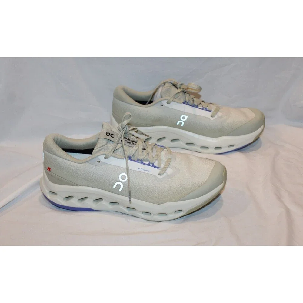 ON CLOUD WOMEN'S CLOUDSURFER TRAIL 2 WP ATHLETIC SNEAKERS 12 GHOST CHALK